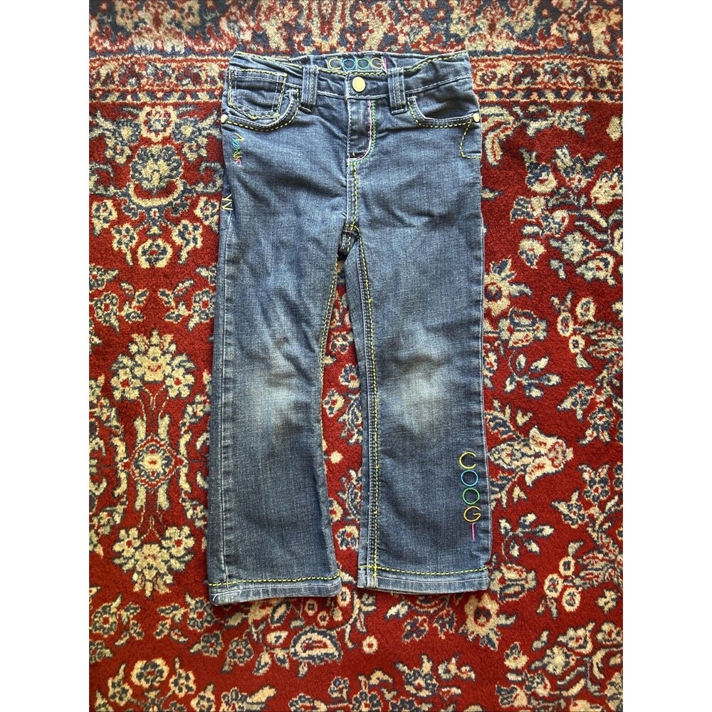 COOGI Jeans Girls Youth Size 5 Blue Embroidered Detailed Denim